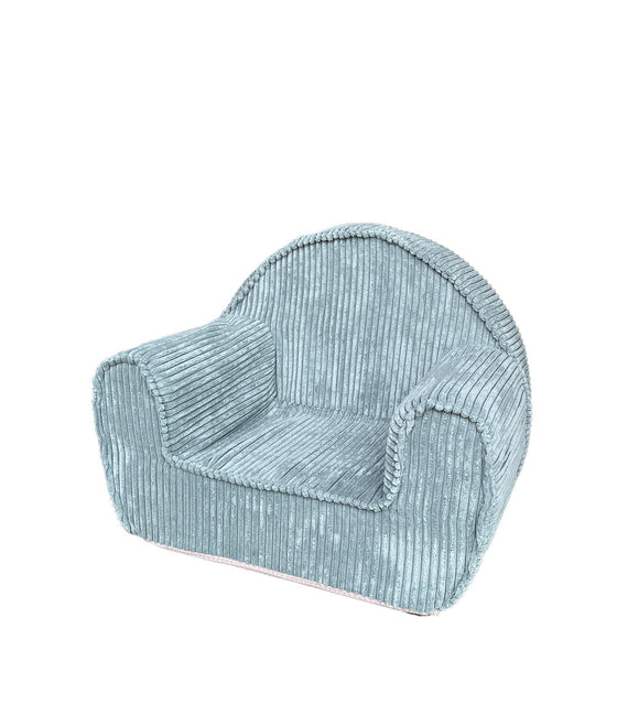 Velvet Kids Chair with Letter - Grey