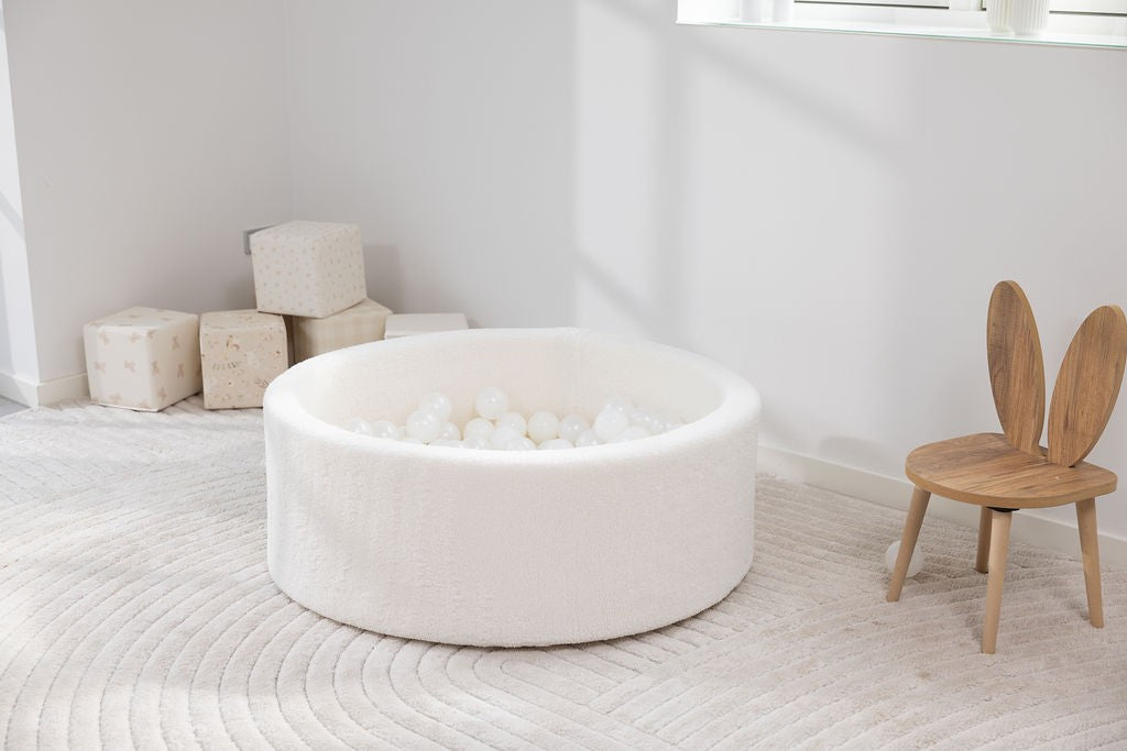 Round Ball Pit - Teddy Creme (90x30)