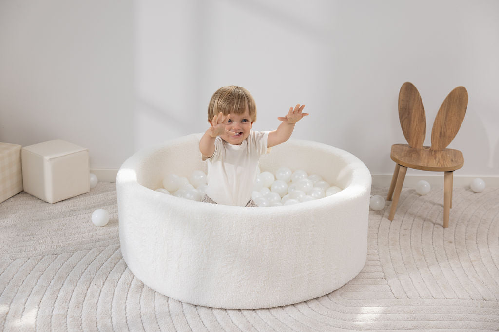 Round Ball Pit - Teddy Creme (90x30)