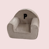 Velvet Kids Chair with Letter - Beige