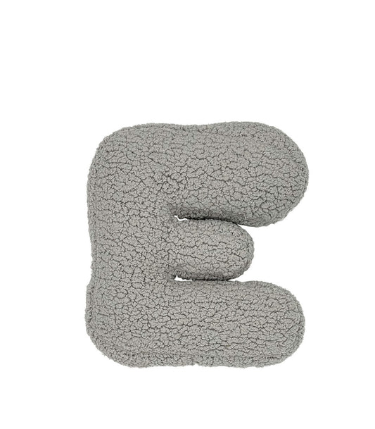 Personalized Letter-Shaped Decorative Cushion – Grey