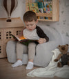 Personalized Gray Fur Children’s Armchair – Comfortable & Soft with Custom Name Embroidery