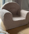 Personalized Kids Faux Fur Chair with Embroidered Name – Soft and Comfortable Beige Seat for Children