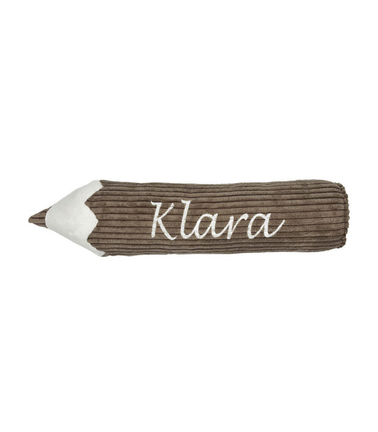 Personalized Sugar Brown Crayon-Shaped Pillow – Custom Name Cushion for Unique Room Decor