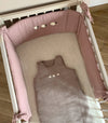 Baby Bed Bumper 190x28 cm - Rose, Oeko-Tex Certified, Soft Cotton & Polyester, Machine Washable