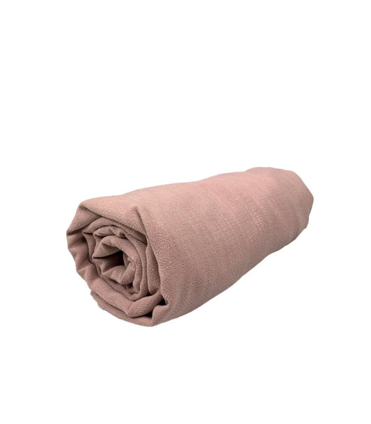 140x70 cm Fitted Sheet in Rose - Premium Linen and Viscose Blend