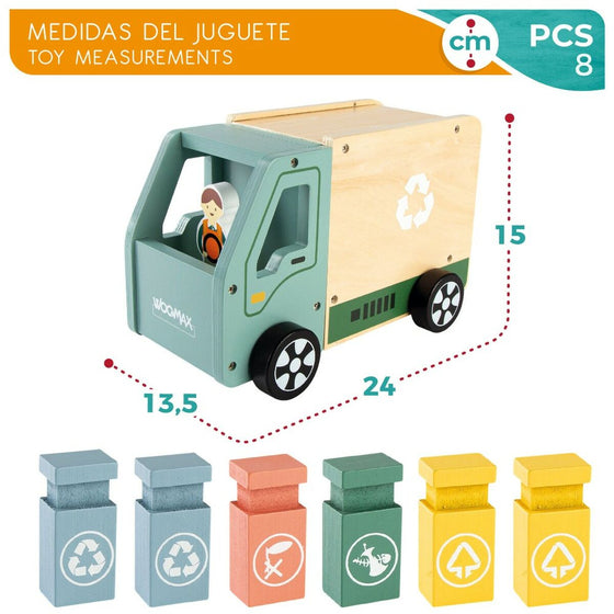 Garbage Truck Woomax Toy 8 Pieces 24 x 15 x 13,5 cm (4 Units)-2