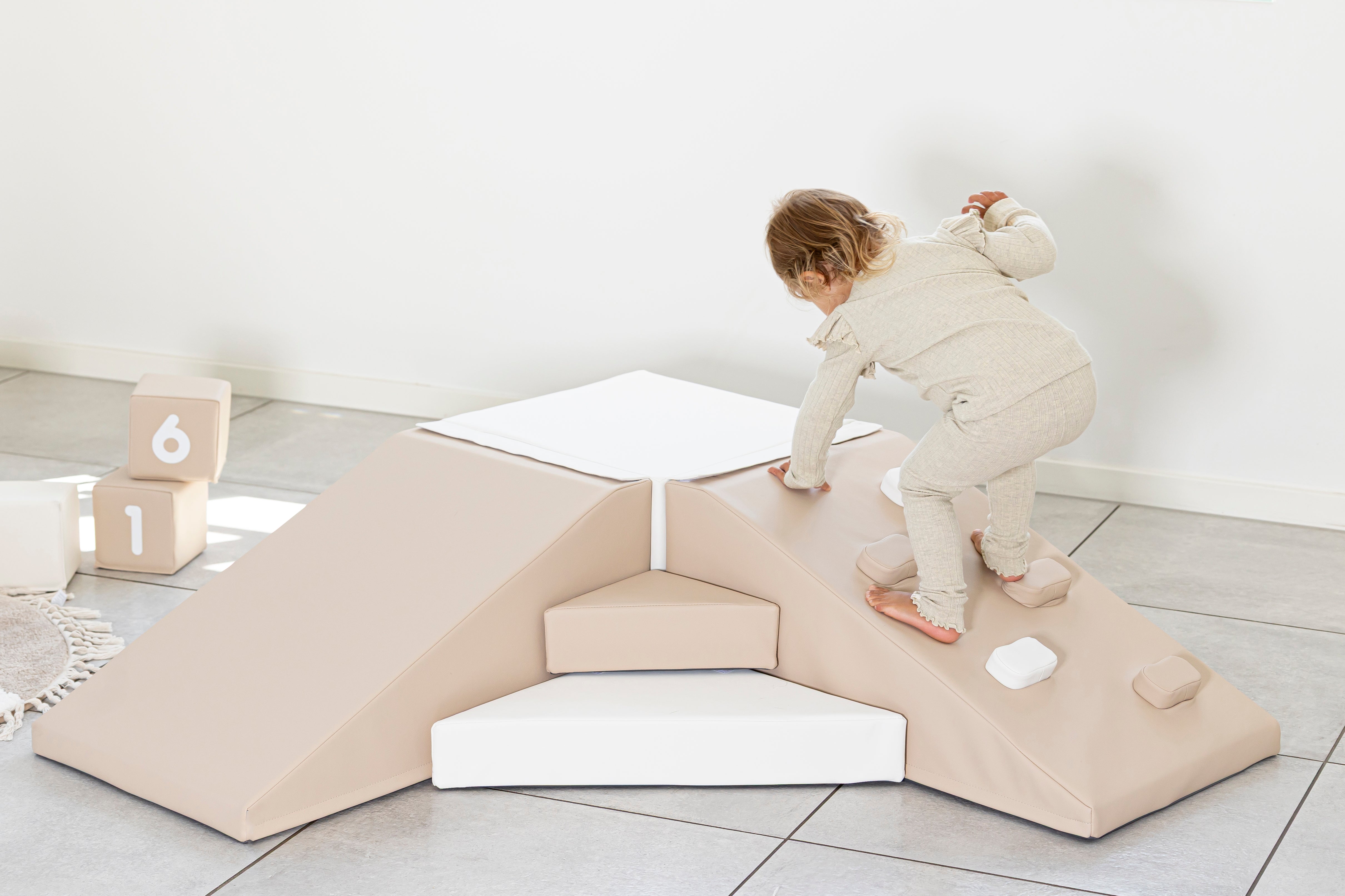 Corner Soft Play Set- Beige/White