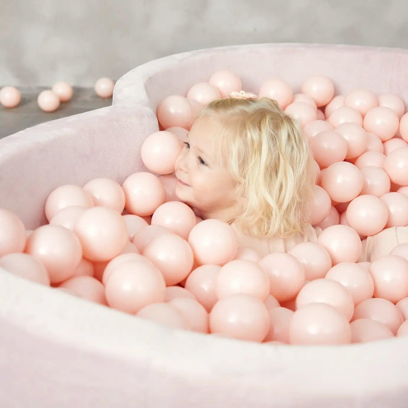 Heart Ball Pit - Velvet Baby Pink (115X40) - KIDKII