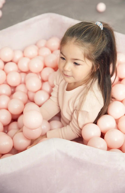 Heart Ball Pit - Velvet Baby Pink (115X40) - KIDKII