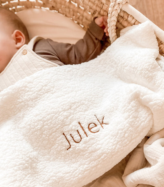 Baby Blanket with Name - White
