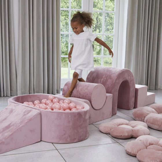 Nordic Foam Play Set With Ball Pit - Velvet Baby Pink - KIDKII